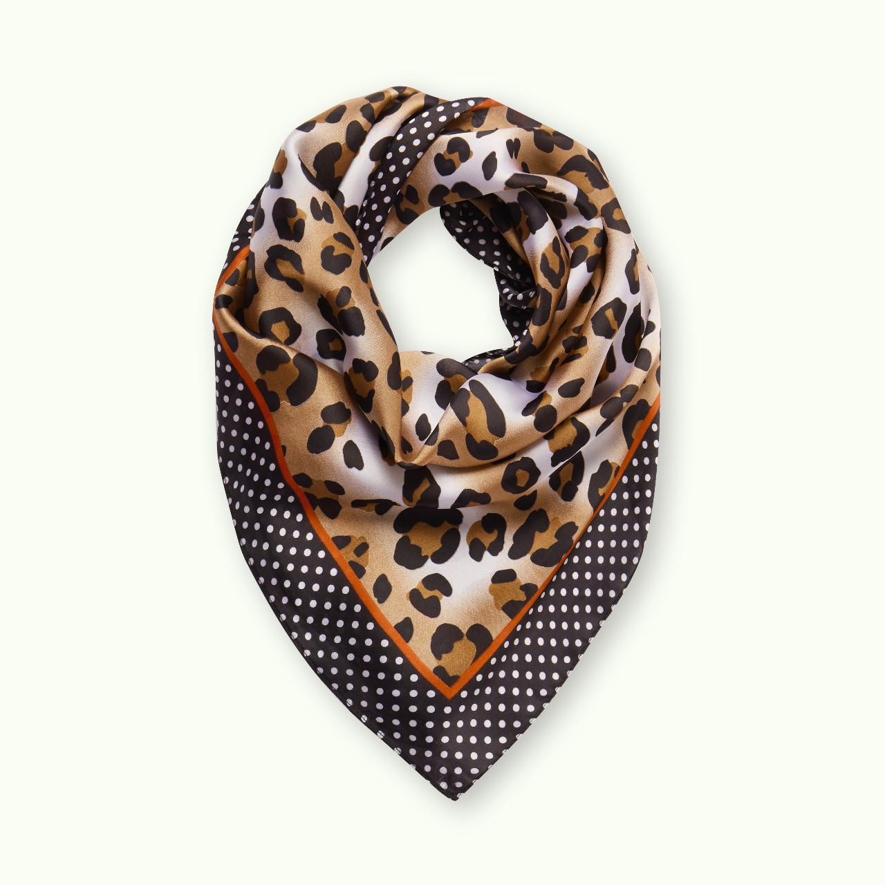 Tailor Concept Scandinavia Satin Scarf, Cheetah printed tørklæde/sjal
