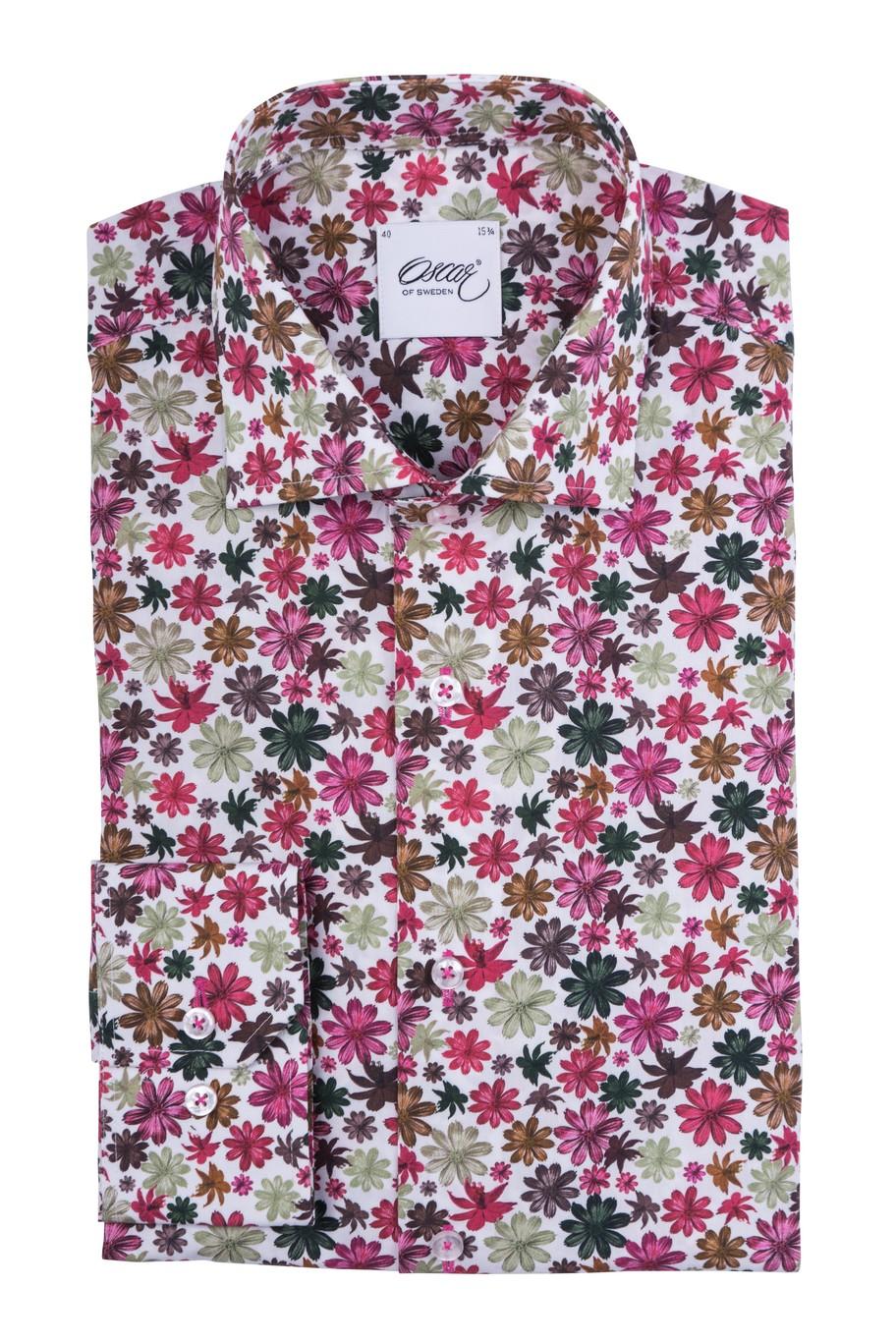 Oscar of Sweden Skjorta Med Rosa Och Gröna Blommor
