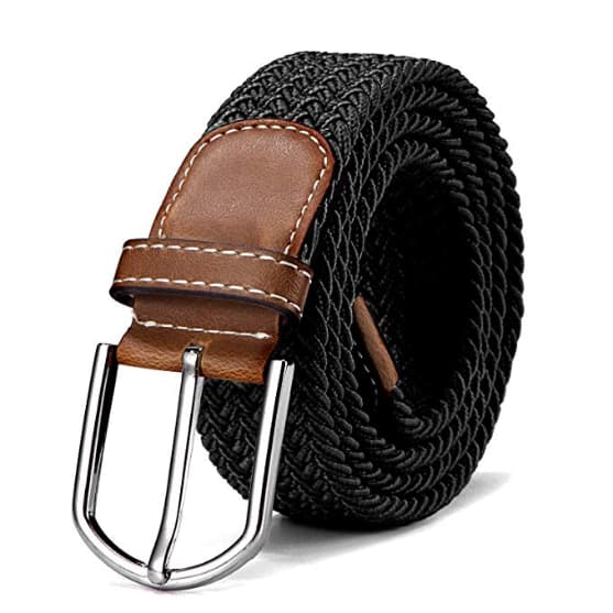 Braided Elastic Stretch Belts Black Bælte, 2 lengths