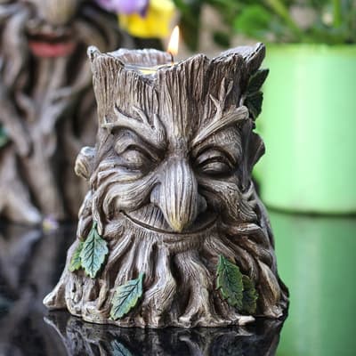 Green Man värmeljushållare . ca 13cm i höjd