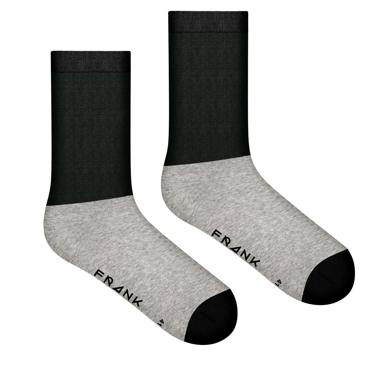 Frank Dandy Bamboo Block Crew Sock, Grey Melange