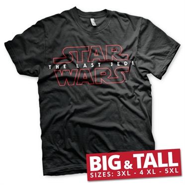 Star Wars - The Last Jedi Logo Black Big & Tall T-Shirt Black 5XL