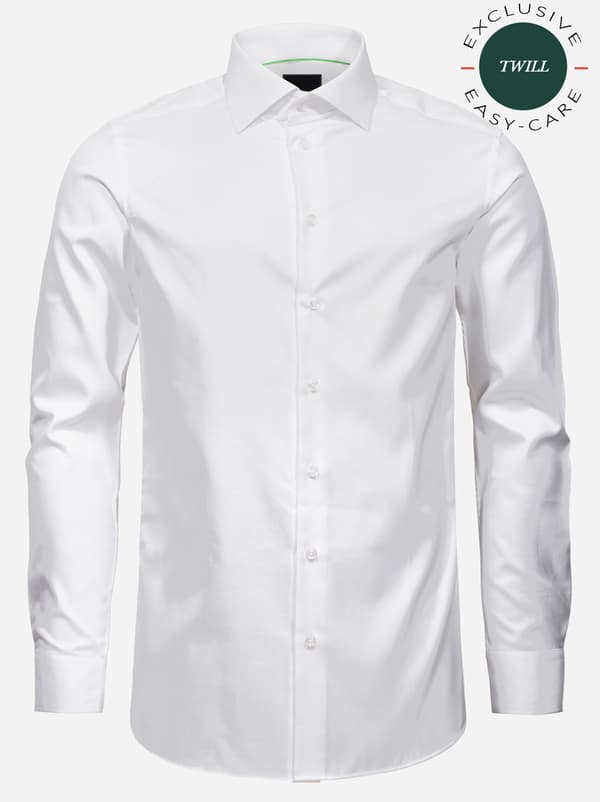 Tailor Concept Scandinavia Langærmet Skjorte, Hvid, Twill