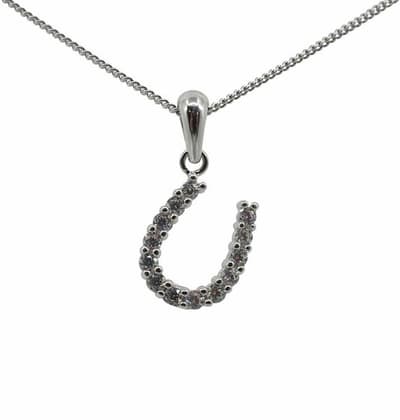 Hästsko Halsband i äkta silver prydd med Kubisk Zirkonia