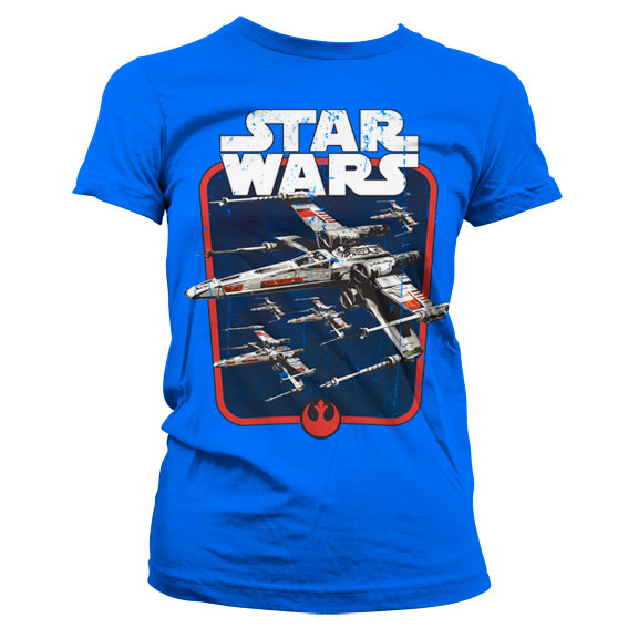 Red Squadron Girly T-Shirt Blue Small