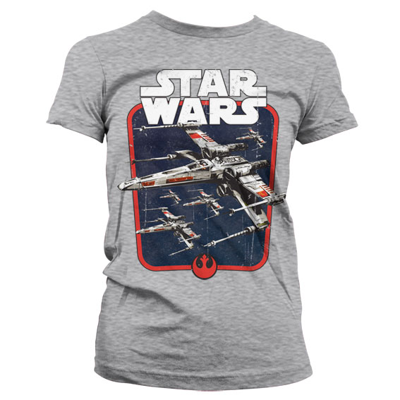 Red Squadron Girly T-Shirt HeatherGrey XX-Large