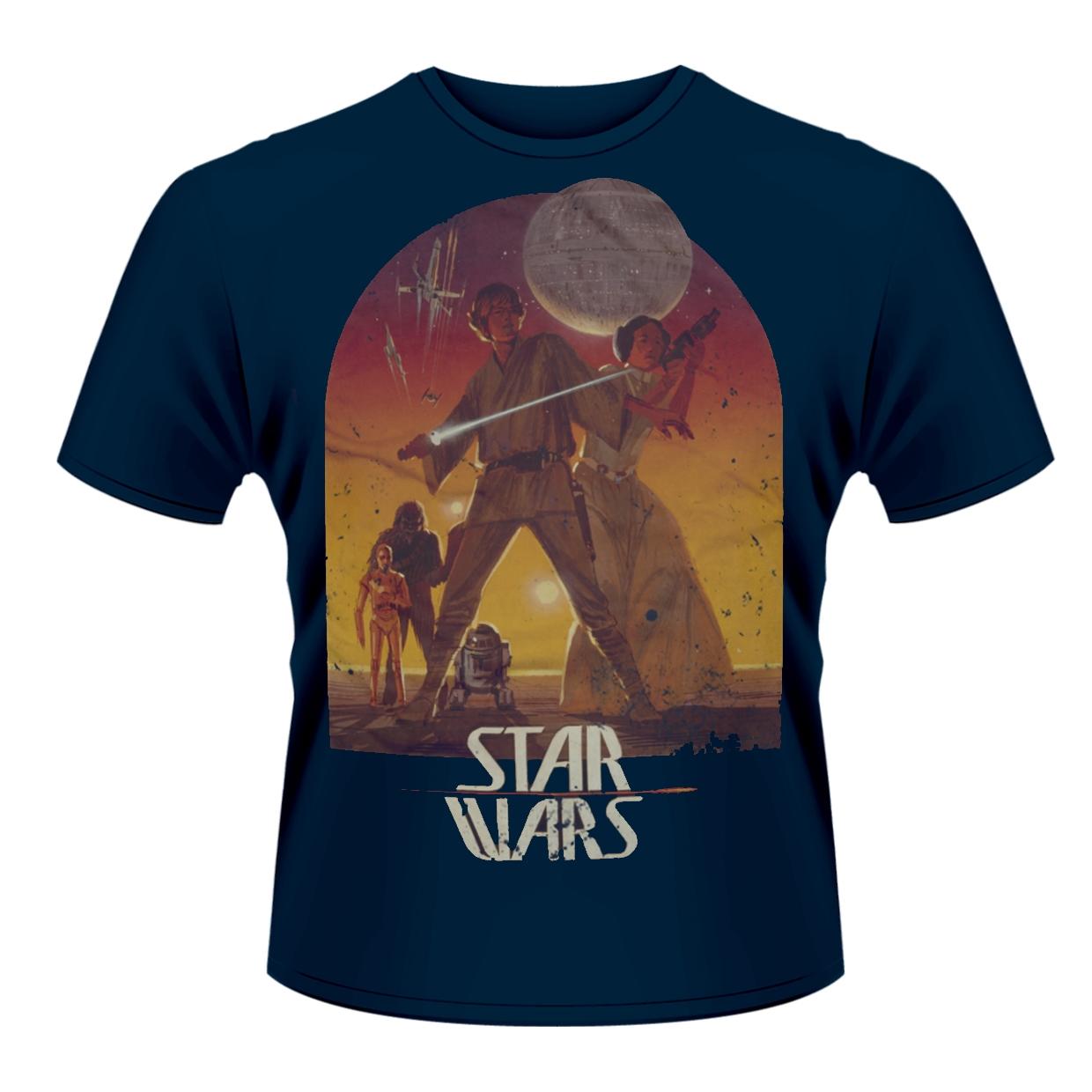STAR WARS - T-SHIRT, SUNSET POSTER (BLUE)