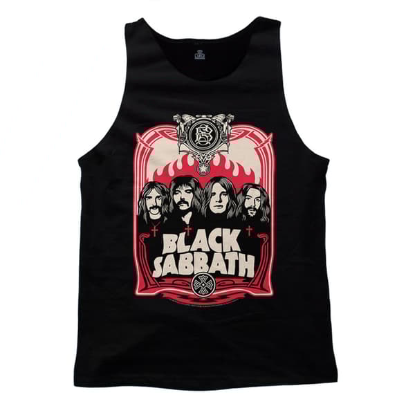 BLACK SABBATH - TANK TOP, RED FLAMES M