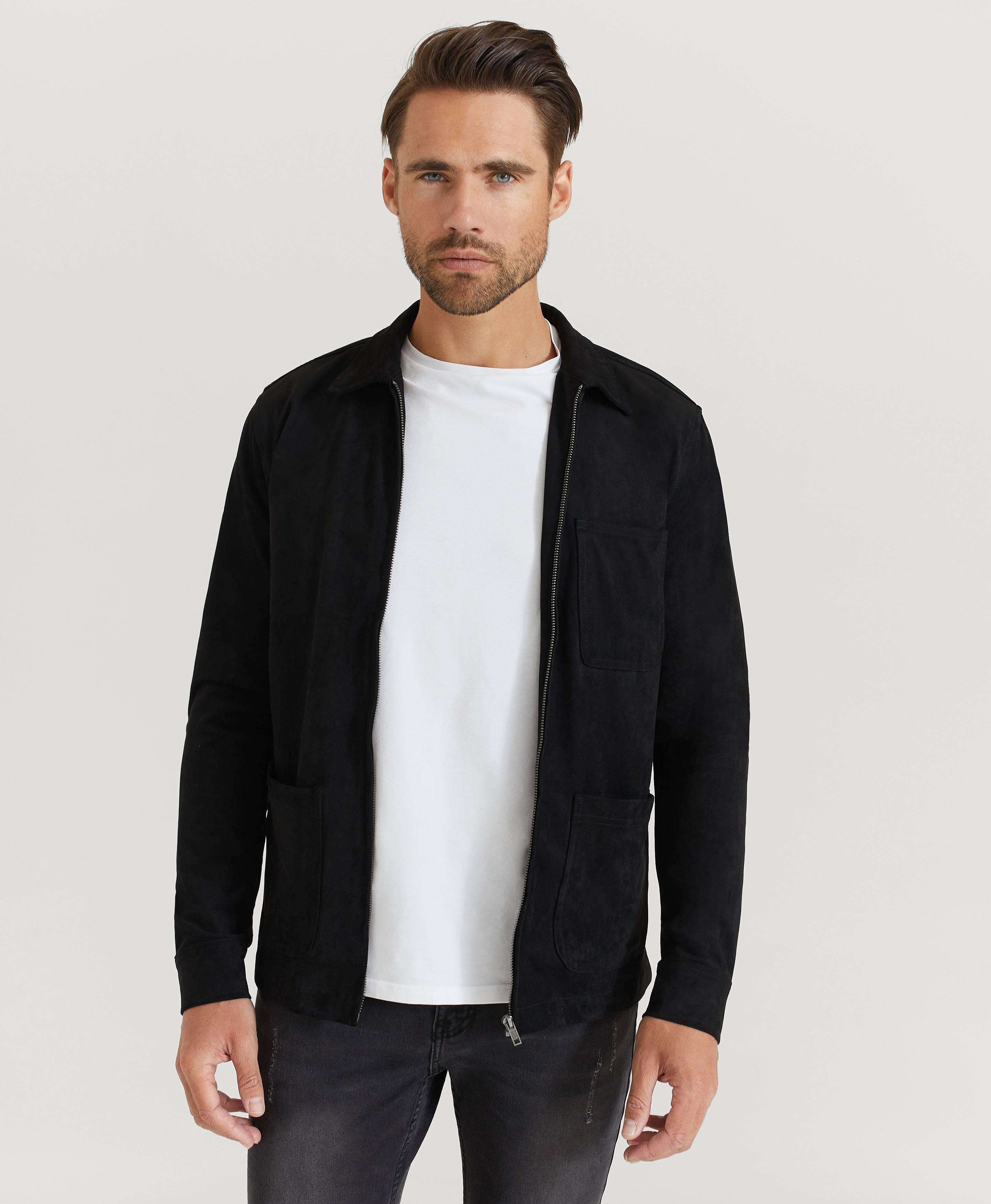 Overshirt Fake Suede Zip Overshirt