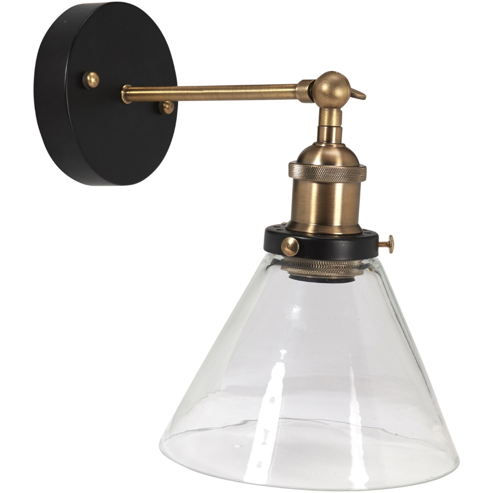 PR Home Lambda vägglampa Svart/mäss Klar 18cm
