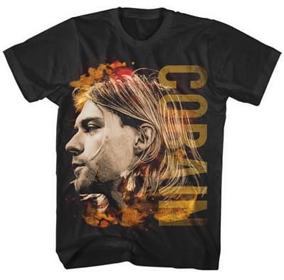 KURT COBAIN - T-SHIRT, COLOURED SIDE VIEW L