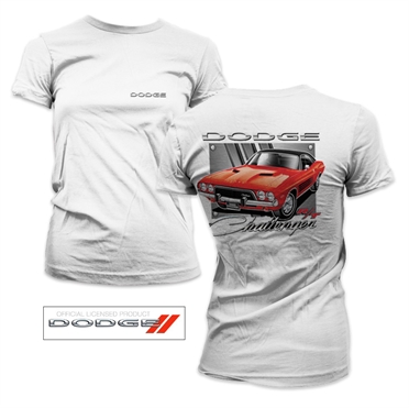 Dodge - Red Challenger Girly Tee White Large