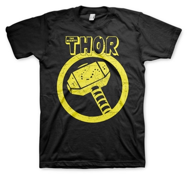 Thor Distressed Hammer T-Shirt Black Medium