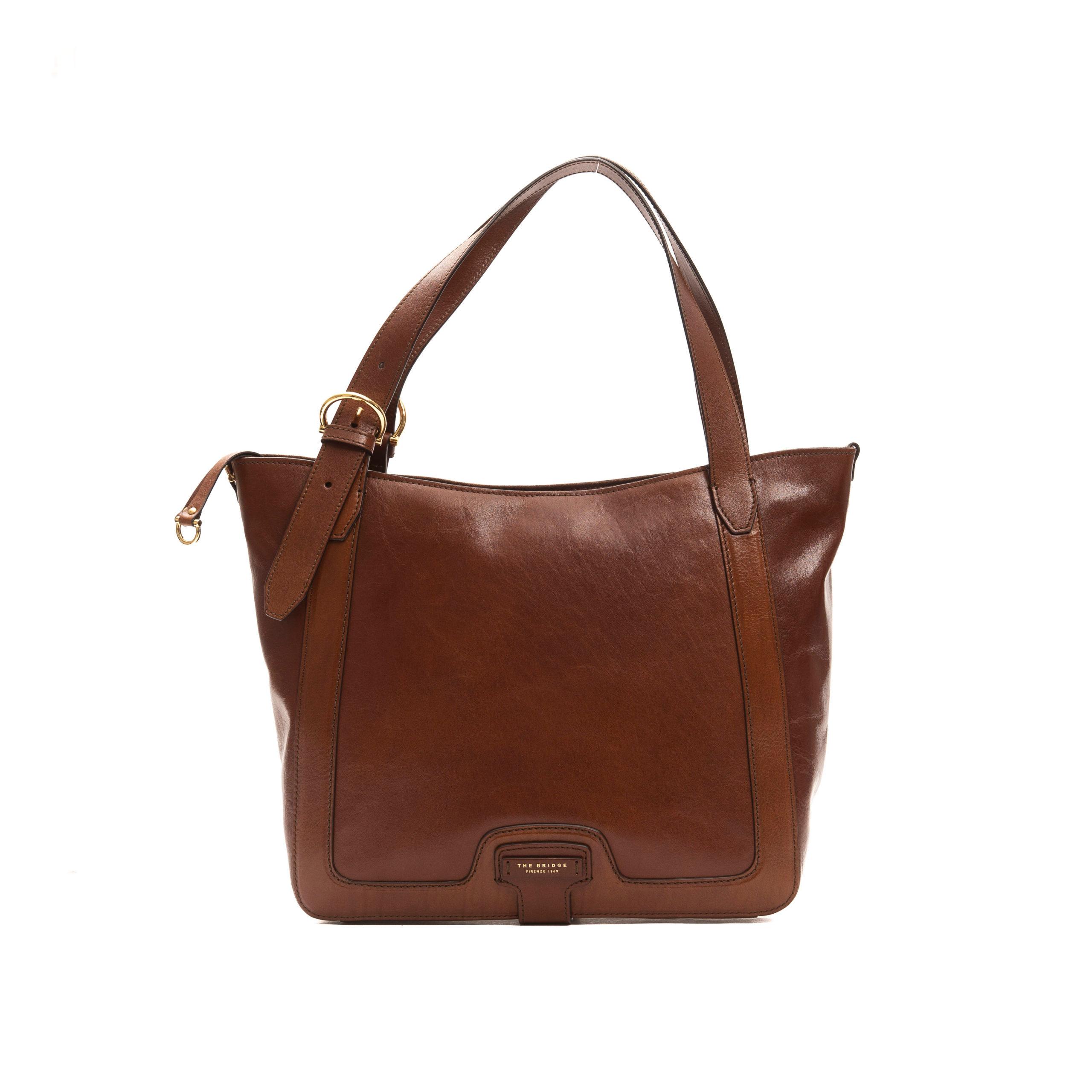 Brown Leather Shopper Shoulder Bag.