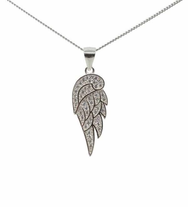 Vinge Halsband i äkta silver prydd med Kubisk Zirkonia . Alla järtans dag
