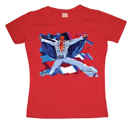Elvis - Glory Hallelujah Girly T-shirt Red X-Large