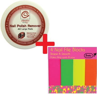 4st Bufferfilar o 1 Pack om 40st Nagellacksborttagning Pads