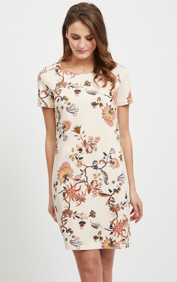 Vila - Vitinny New SS Dress Lux Lunaria Print Ljusrosa XS