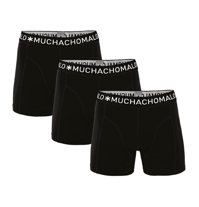 Muchachomalo 3-Pack Solid Boxer, Black
