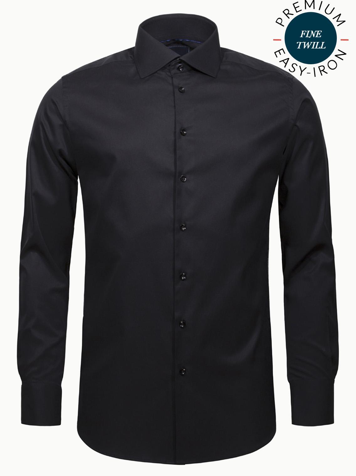 Tailor Concept Scandinavia Easy Iron Kauluspaita, Musta, Twill
