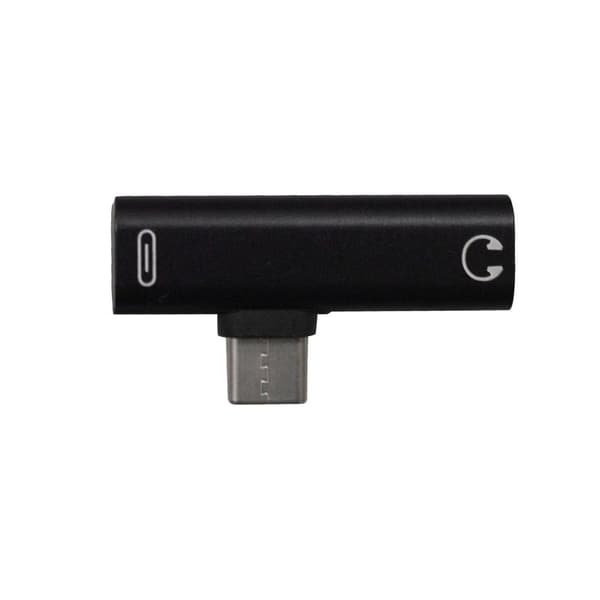 USB-C Splitter med 3.5mm uttak - Svart