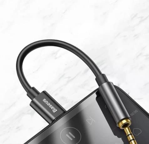 Baseus Typ-C Hane till 3.5mm Hona Adapter L54 Grå