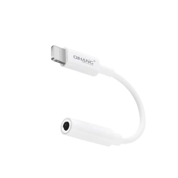 Lightning till AUX Adapter - Mikrofonkompatibel - Vit