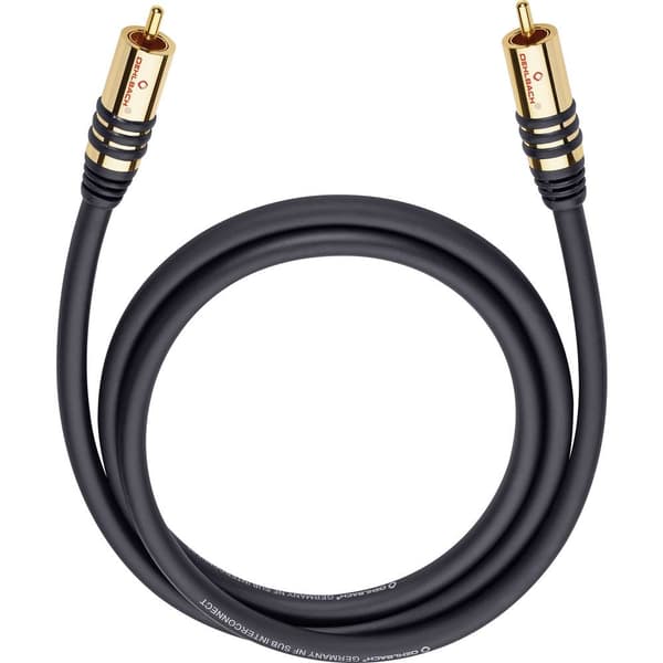 RCA Audio Anslutningskabel [1x RCA-hane - 1x RCA-hane] 5.00 m Svart guldpläterad kontakt Oehlbach NF Sub