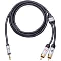 Miniatyrbild 1 av 3: RCA / Teleplugg Audio Anslutningskabel [2x RCA-hane - 1x Teleplugg 3.5 mm] 1.50 m Svart guldpläterad kontakt Oehlbach I