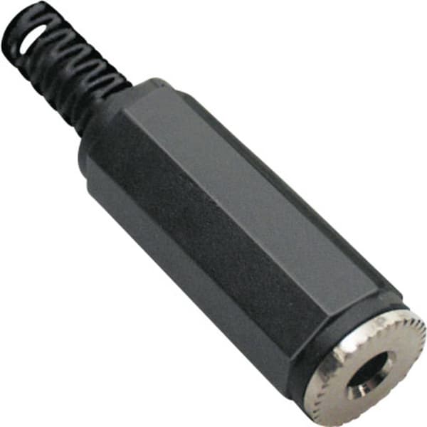 TRU COMPONENTS TC-2517002 Hörlursuttag 3.5mm Hona rak Antal poler: 2 Mono Svart 100 st
