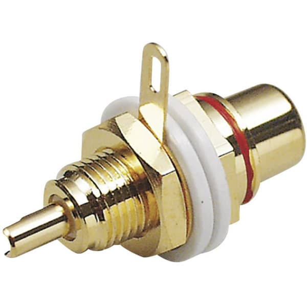 BKL Electronic 0101142 RCA-kontakter Hona inbyggd Antal poler: 2 Röd 1 st