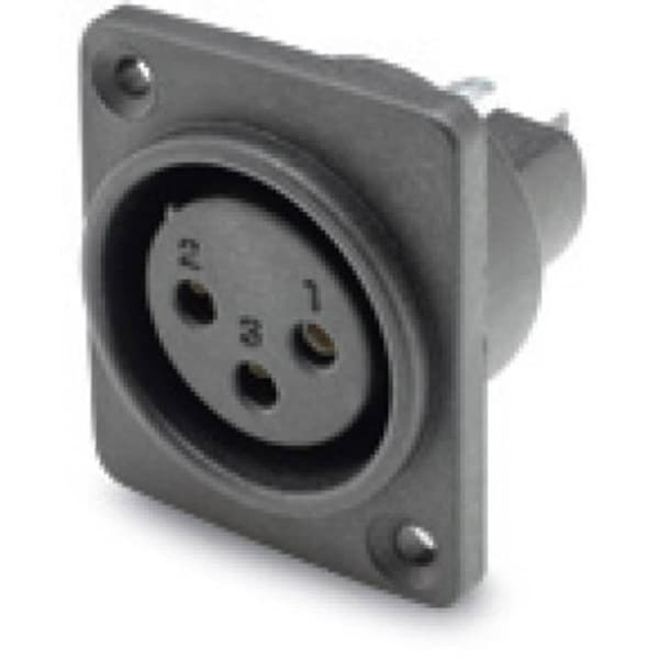 Hicon HI-X3DF-HD-B XLR-kontakter Flänsanslutning Antal poler: 3 Svart 1 st
