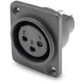Miniatyrbild 1 av 2: Hicon HI-X3DF-HD-B XLR-kontakter Flänsanslutning Antal poler: 3 Svart 1 st