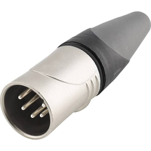 Hicon HI-X5CM-HD XLR-kontakter Kontakt hane rak Antal poler: 5 Svart, Silver 1 st
