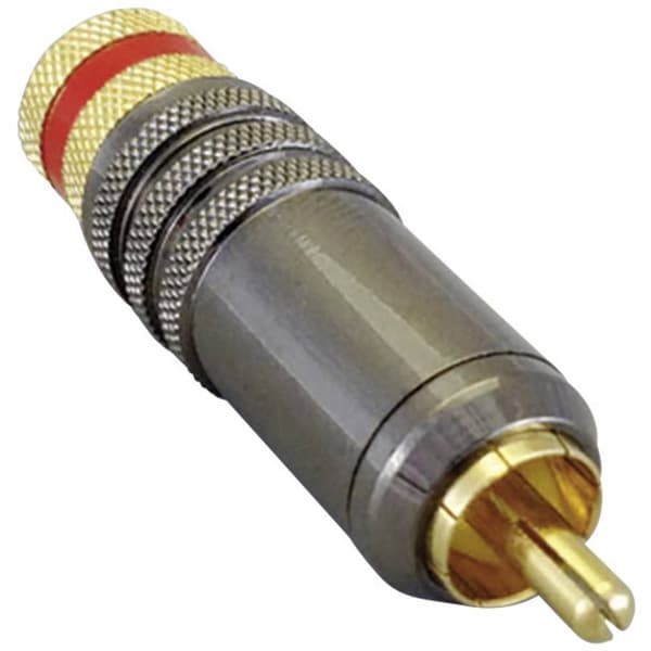 TRU COMPONENTS 1582678 RCA-kontakter Kontakt hane rak Antal poler: 2 Röd 1 st