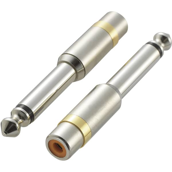 SpeaKa Professional SP-6672048 KCA-635 Teleplugg / RCA Audio Adapter [1x Teleplugg 6.35 mm - 1x RCA-hona] Silver