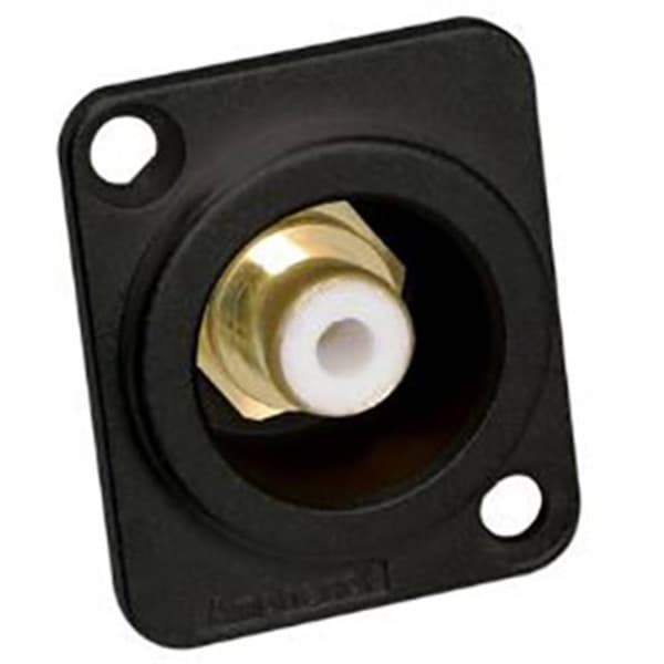Amphenol ACJB-WHT RCA-kontakter Flänsanslutning Antal poler: 2 Mono Svart, Vit 1 st