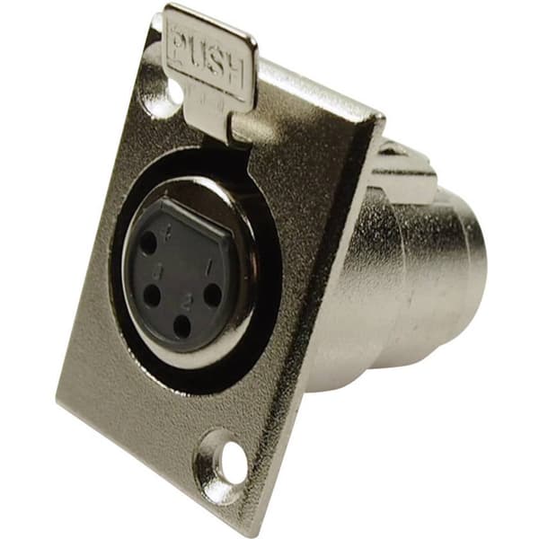 Cliff FC6120 FC6120 XLR-kontakter Flänsanslutning rak kontakt Antal poler: 4 Silver 1 st