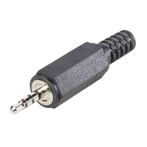BKL Electronic 1107020 Hörlursuttag 2.5 mm Kontakt hane rak Antal poler: 4 Stereo Svart 1 st