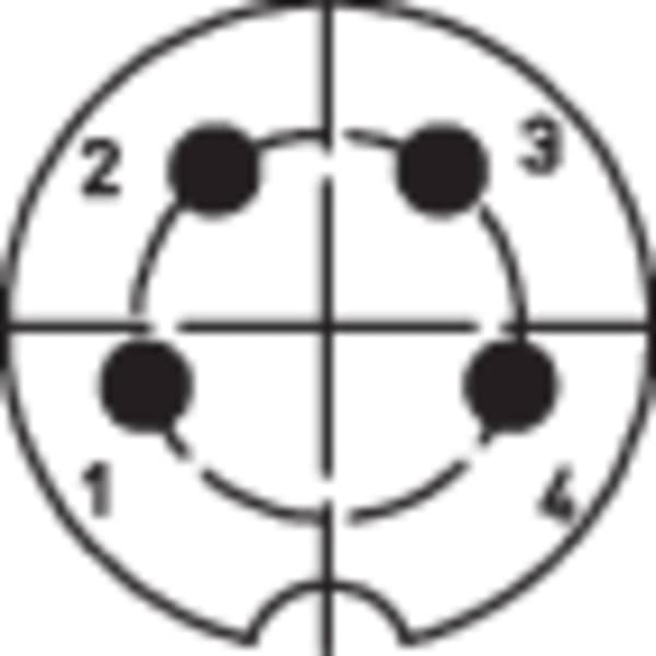 Lumberg KGV 40 DIN cirkulärt kontaktdon Hona inbyggd vertikal Antal poler: 4 Silver 1 st