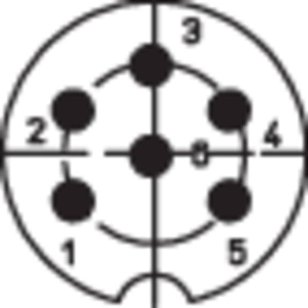 Lumberg KGV 60 DIN cirkulärt kontaktdon Hona inbyggd vertikal Antal poler: 6 Silver 1 st