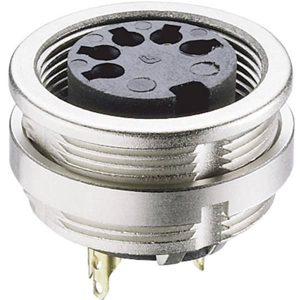 Lumberg 0304 08-1 DIN cirkulärt kontaktdon Hona inbyggd vertikal Antal poler: 8 Silver 1 st