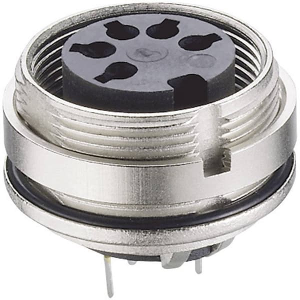 Lumberg 0307 06 DIN cirkulärt kontaktdon Hona inbyggd vertikal Antal poler: 6 Silver 1 st
