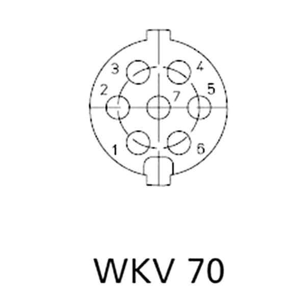 Lumberg WKV 70 DIN cirkulärt kontaktdon Hona vinklad Antal poler: 7 Silver 1 st