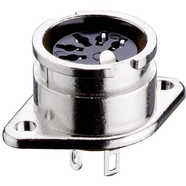 Lumberg 0107 05 DIN cirkulärt kontaktdon Flänsanslutning rak kontakt Antal poler: 5 Silver 1 st
