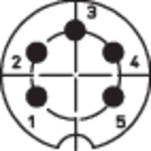 BKL Electronic 0208005 DIN cirkulärt kontaktdon Kontakt hane rak Antal poler: 5 Silver 1 st