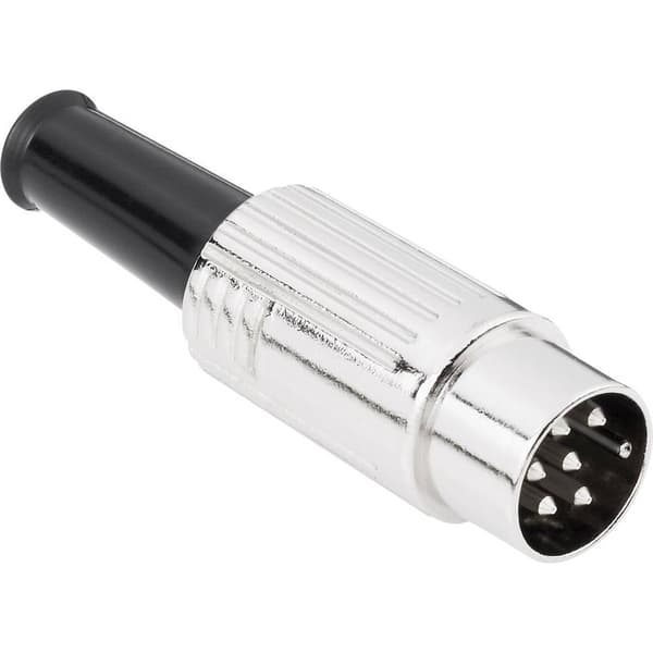 BKL Electronic 0208005 DIN cirkulärt kontaktdon Kontakt hane rak Antal poler: 5 Silver 1 st
