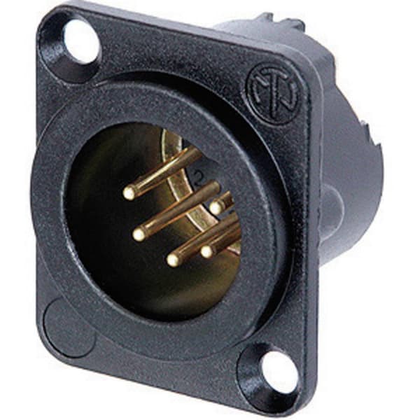 Neutrik NC5MD-LX-B XLR-kontakter Flänsstickkontakt rak kontakt Antal poler: 5 Svart 1 st