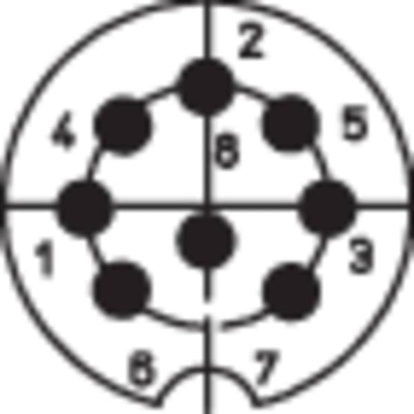 BKL Electronic 0202014 DIN cirkulärt kontaktdon Hona rak Antal poler: 8 Silver 1 st