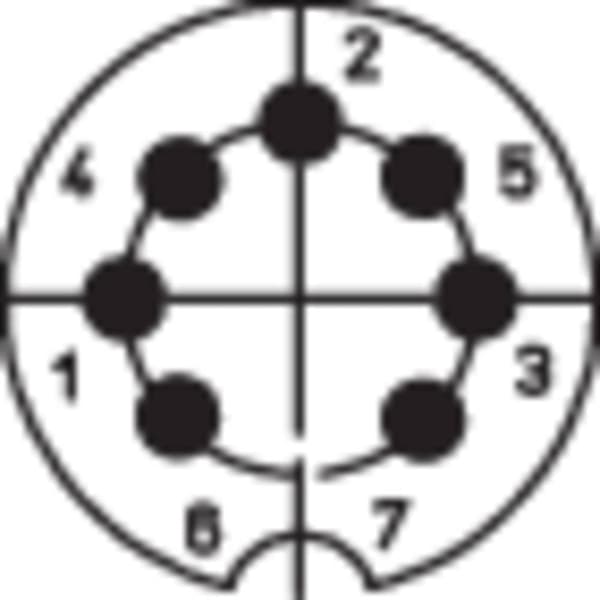 BKL Electronic 0208095 DIN cirkulärt kontaktdon Flänsanslutning rak kontakt Antal poler: 7 Silver 1 st